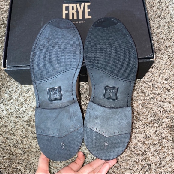 New Size 9 Frye Seth Leather Lace-Up Boot Stone - Picture 5 of 6